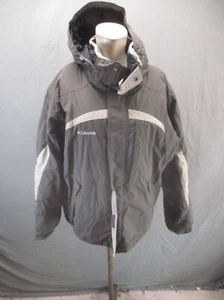 Columbia Size L Mens Gray 100% Nylon Full Zip Stand Collar Snap Ski Jacket 167 - Picture 1 of 11