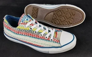 Retro CONVERSE ALL STAR Rare Wool Blanket Low Top Shoes Sneakers Womens 7 - Picture 1 of 12
