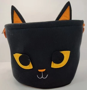 Destination Holiday schwarze Katze Gesicht Canvas Halloween Aufbewahrung/Trick R Leckerli Korb - Bild 1 von 9