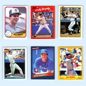 Lote de 6 tarjetas de béisbol Dale Murphy 1981 Fleer Atlanta Braves conjunto colección MLB CASI NUEVO - Imagen 1 de 8