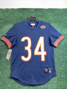 MAGLIA MAGLIA UOMO SMALL BLU CHICAGO BEARS WALTER PAYTON #34 Mitchell &Ness nuova - Foto 1 di 9
