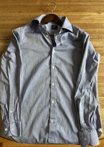 Borrelli Royal collection - Blue Fitted Dress Shirt - 15.5 / 40 - Made In Italy - Picture 1 of 5