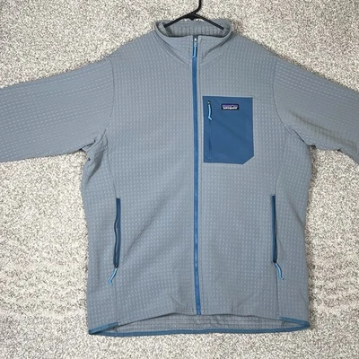 Patagonia Jacket R2 TechFace Mens XL Blue Full Zip Fleece Waffle Knit Hiking - Image 1 of 4