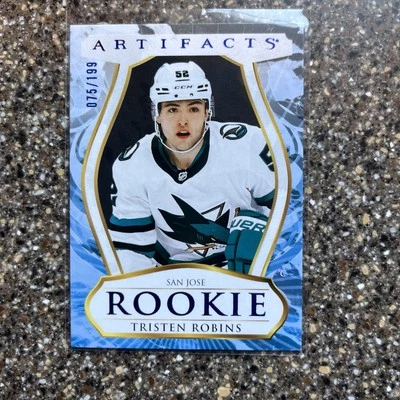 2023-24 Upper Deck Artifacts Royal Blue Tristen Robins RC #75/199 San Jose B155 - Image 1 of 2
