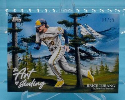 2025 Topps x Bob Ross Joy of Baseball BRICE TURANG Art of Stealing #AOS-8 /35 SP - Image 1 of 2