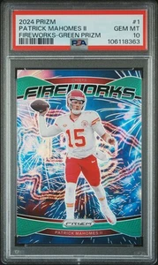 PRIZM PATRICK MAHOMES 2024 FUEGOS ARTIFICIALES VERDE PSA 10 GEMAS ¡¡COMO NUEVO CHEIFS!!! - Imagen 1 de 3