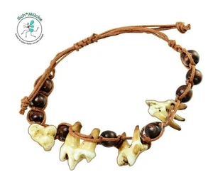 Armband Wolfzähne Männer Jagd Jäger Stärke Talisman Glücksbringer Geschenkidee - Bild 1 von 5