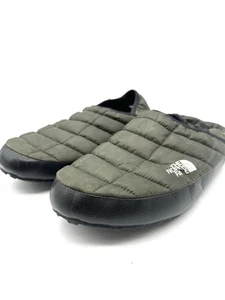 The North Face Thermoball Traction Mens 11 Green Mule Slip On Slippers Faux Fur - Picture 1 of 7