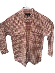 Camisa de manga larga Browning para hombre talla mediana marrón a cuadros algunos defectos ver foto - Imagen 1 de 13