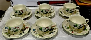 Vintage 12 Mikasa Summer Essence 6 Cups & Saucers Set Fruit 90’s Newport F8903 - Picture 1 of 14