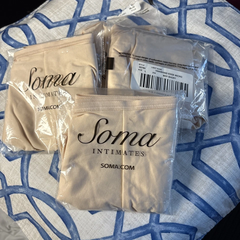 Soma Intimates Vanishing Edge Micro Boy Короткая Легкая Обнаженная НОВАЯ - Изображение 1 из 3