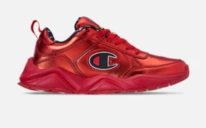AUTÉNTICOS Zapatos Champion 93 Dieciocho Rojo Metálico Negro Blanco CMS10012M Talla Hombre - Imagen 1 de 4