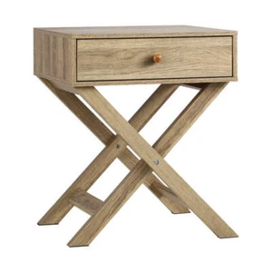 Oikiture Bedside Table Wooden Frame Cross Base - Picture 1 of 8