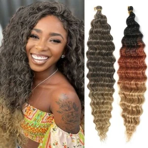 Afro Curly Hair Twist Crochet Hair Water Wave Synthetic Braid Hair African - Picture 1 of 30