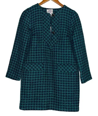 Baum Und Pferdgarten новый Ayla Houndstooth печати Твид мини-платье зеленый темно-синий размер 4 - Изображение 1 из 4