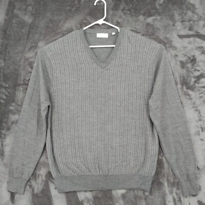 Toscano Firenze Sweater Mens 2XL Gray Merino Wool Acrylic Knit Long Sleeve VNeck - Image 1 of 4