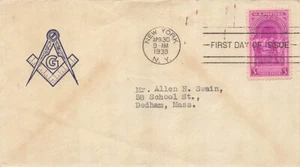 854 3c WASHINGTON'S INAUGURATION - Unbekanntes Freimaurer-Gütesiegel - Bild 1 von 1