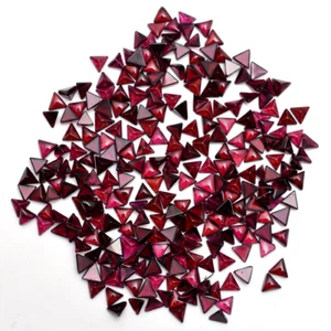 10 Pcs Natural Red Garnet Triangle Cabochon and Faceted Shape Gemstone,4.5-5 MM. - Picture 1 of 6