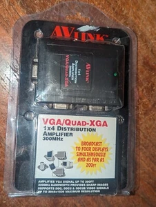 NEW! AV Link VGA/Quad-XGA 1X4 Distribution Amplifier 300 MHz MSV12C - Afbeelding 1 van 2
