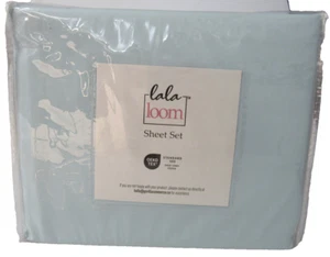 TWIN Size Lala Loom Sheet Set Oeko-Tex Standard 100 Light Blue New set - Picture 1 of 3