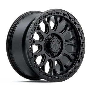 BLACK ROCK SPIDER 18X9 6X139.7 +12 OFFSET SATIN BLACK WHEELS OFF-ROAD 4X4 RIMS - Picture 1 of 3