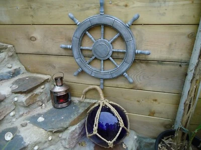 Large Ships Wheel 620 mm Across - marine  maritime nautical bathroom Garden Shed - Image 1 of 4