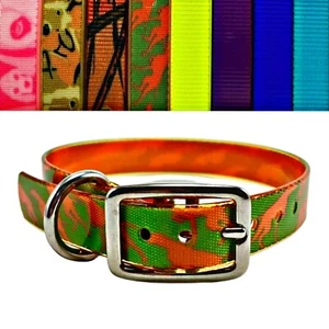 3/4" BioThane EASY CLEAN Hunting Swimming Waterproof Dog Collar MADE IN USA - Picture 1 of 16