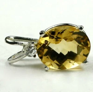 925 Sterling Silver Pendant, Citrine, SP022 - Picture 1 of 4