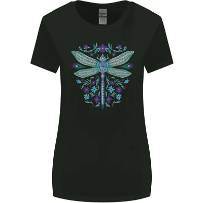 A Floral Dragonfly Womens Wider Cut T-Shirt - Image 1 of 4