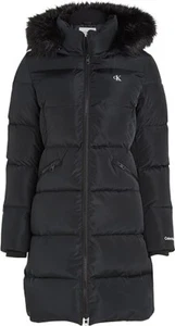 Calvin Klein Jeans Damen Langer JKT mit Kapuze aus Kunstfell Gepolsterte Mäntel - Bild 1 von 3