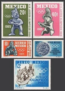 Mexico 965-966,C309-311, MNH. Mi 1192-1196. Olympics Mexico-1968. Ancient founds - Picture 1 of 1