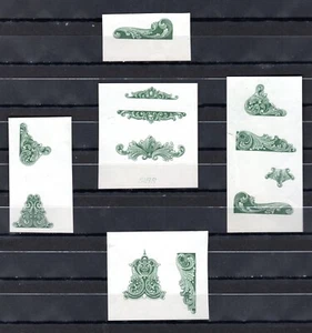 ABN  'Intricate Feature Selection'  Proofs  on India Paper  Intaglio 1800s - Picture 1 of 6