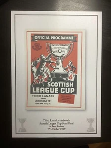 1959-60 Third Lanark v Arbroath Scottish League Cup Semi Final Programme PRINT - Picture 1 of 1