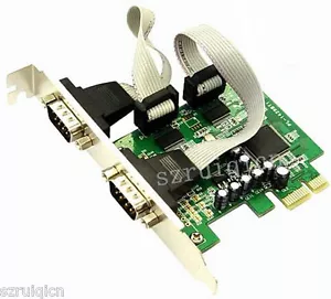 PCI-express to 2 Ports DB9 Serial RS232 Com Card MosChip MCS9922 Win7 - Picture 1 of 3