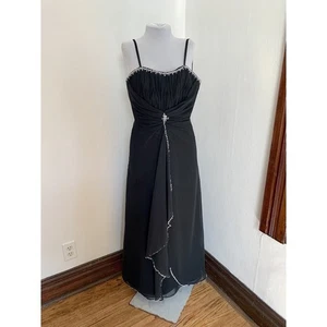 VTG Beaded Maxi Formal Gown Dress y2k 90 Ruffle Impressions Slip Sexy Party Prom - Picture 1 of 16