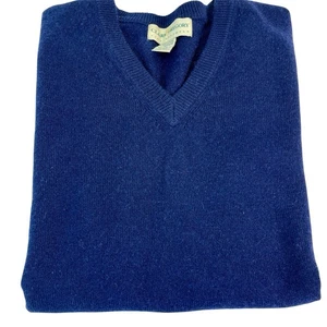 Vintage Clark & Gregory Weste 100% Kaschmir Gr. XL blau ärmellos Golfwear - Bild 1 von 4