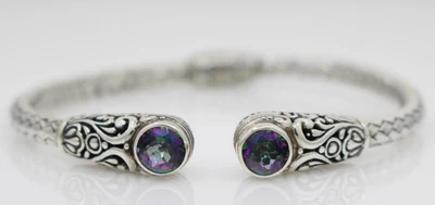 Pulseira Annike Witt ATI prata esterlina topázio místico tecido articulado - Imagem 1 de 4