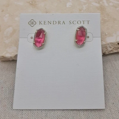 Nuevo Kendra Scott NUEVO Pendientes Ellie Oro Rosa Brillante Foto 1 de 4