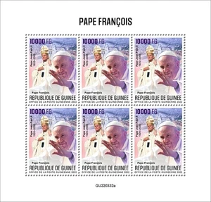 Guinea - 2022 Papst Franziskus & Johannes Paul II. - 6 Briefmarkenbogen - GU220332a - Bild 1 von 1