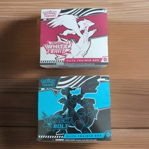 Pokemon TCG Black Bolt and White Flare Elite Trainer Box ETB Bundle (BOTH) NEW - Picture 1 of 2