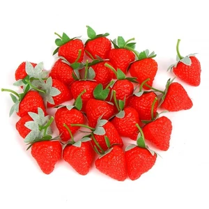 FOIMAS Artificial Strawberries,24pcs Lifelike Faux Strawberries Fruit Simulat... - Picture 1 of 6