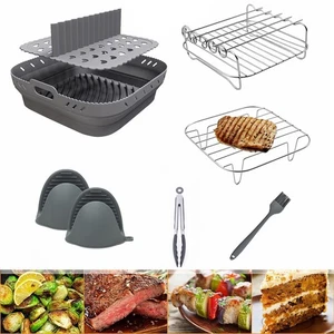 8tlg Zubehör Set für Heißluftfritteuse Fritteuse Airfryer Heißluftofen Backform - Bild 1 von 12