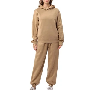 UVN Women 2 Piece Set Casual Tracksuit Hoodie Long Sleeve Khaki Sz: XL / XLarge - Picture 1 of 5
