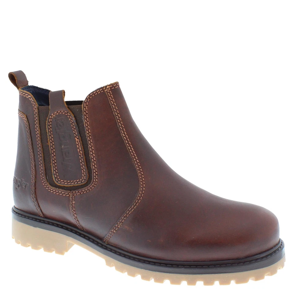 Wrangler Yuma Chelsea Ankle Leather Mens Boots Tan Black Brown Pull On - Image 1 of 1