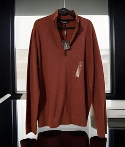 Michael Kors Henley Pullover Herren Gr. XL dunkelorange Strukturnaht L/S Freizeit Papa - Bild 1 von 17