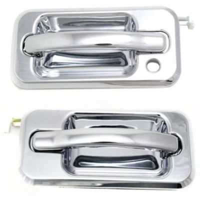 Conjunto de maçaneta de porta para 2003-09 Hummer H2 frontal (LH com buraco de fechadura) plástico cromado 2 peças - Imagem 1 de 4