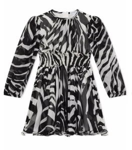 Dolce & Gabbana Minikleid Zebramuster Seide Chiffon Abend Cocktail Designer - Bild 1 von 12