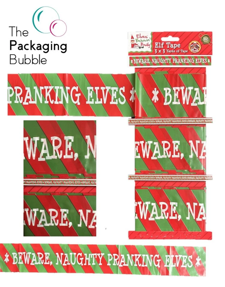 Naughty Elf Caution Tape - Novelty Christmas Decoration 3 X 2m