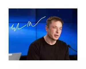Elon Piżmo Przedruk Podpisane zdjęcie A4 Rozmiar 20,3cmX27,9cm.7 - Zdjęcie 1 z 1