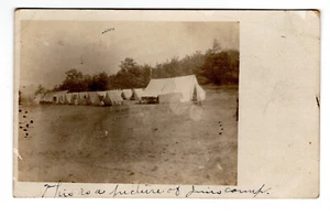 Vintage Postcard- "Picture of Jim's Camp"- Tents in Camp Site - Picture 1 of 2